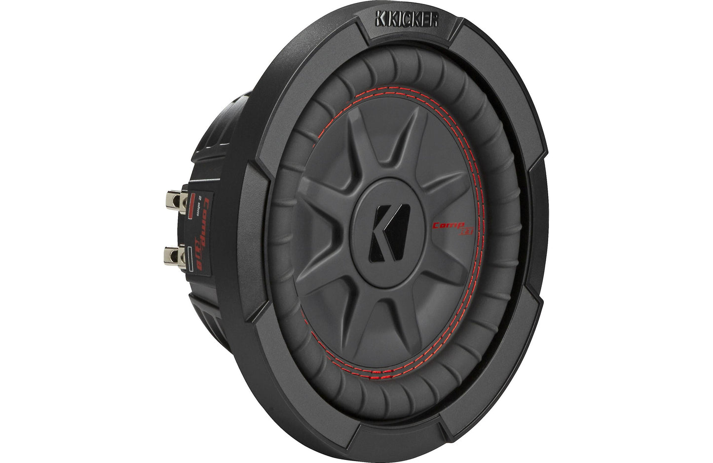 Kicker 48CWRT84 CompRT Series shallow-mount 8" subwoofer with dual 4-ohm voice coils