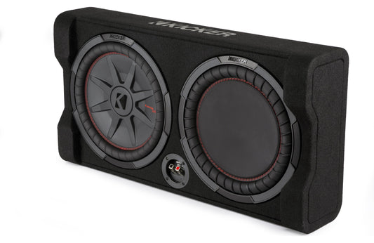 Kicker 48TRTP122 Sealed downward-firing enclosure with CompRT® 12" shallow-mount subwoofer and passive radiator