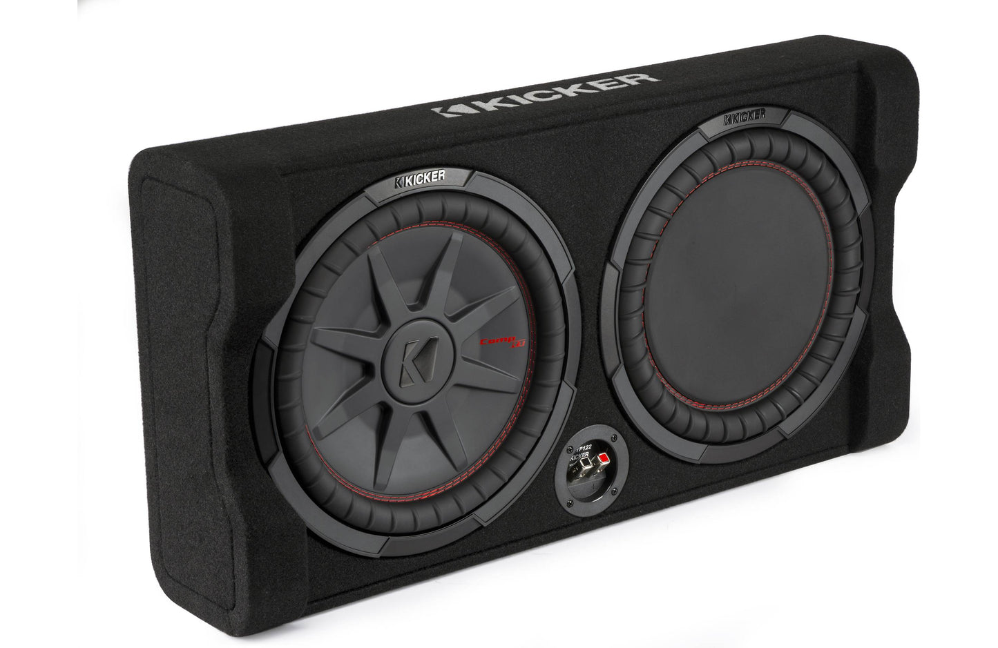 Kicker 48TRTP122 Sealed downward-firing enclosure with CompRT® 12" shallow-mount subwoofer and passive radiator