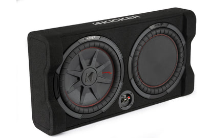 Kicker 48TRTP122 Sealed downward-firing enclosure with CompRT® 12" shallow-mount subwoofer and passive radiator