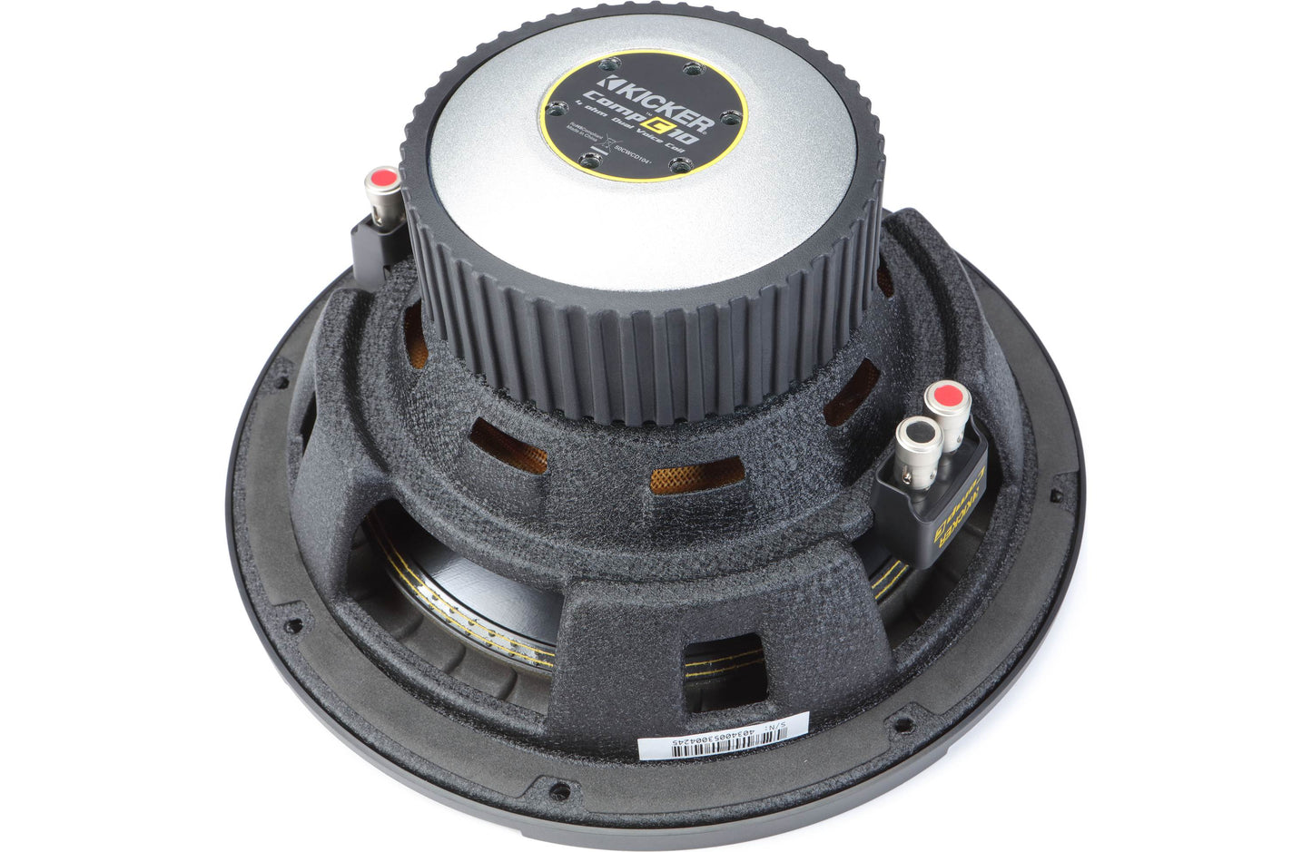 Kicker 50CWCD104 CompC™ 10" subwoofer with dual 4-ohm voice coils