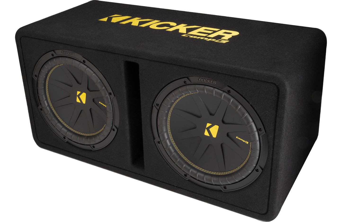 Kicker 50DCWC122 CompC 2-ohm ported enclosure with two 12" CompC™ subwoofers