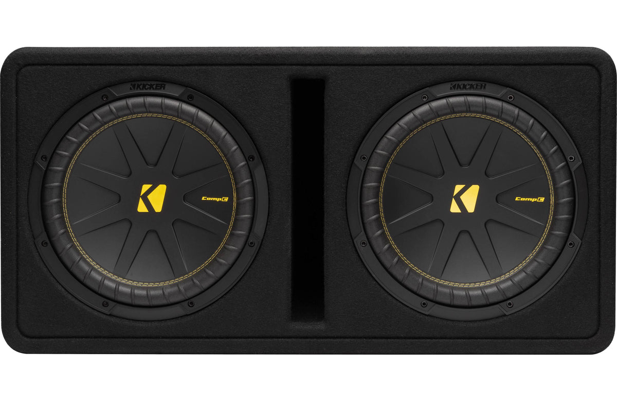 Compc Ported Kicker 50DCWC122 CompC 2-ohm ported enclosure with two 12