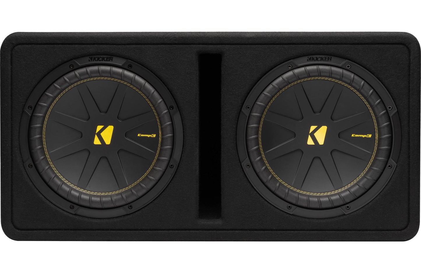 Kicker 50DCWC122 CompC 2-ohm ported enclosure with two 12" CompC™ subwoofers