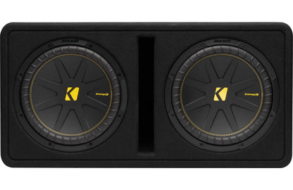 Kicker 50DCWC122 CompC 2-ohm ported enclosure with two 12" CompC™ subwoofers