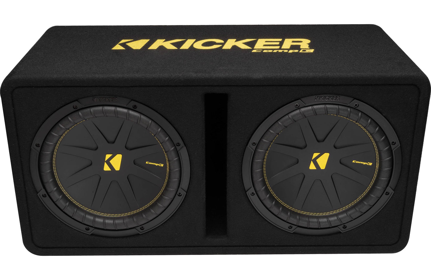 Kicker 50DCWC122 CompC 2-ohm ported enclosure with two 12" CompC™ subwoofers