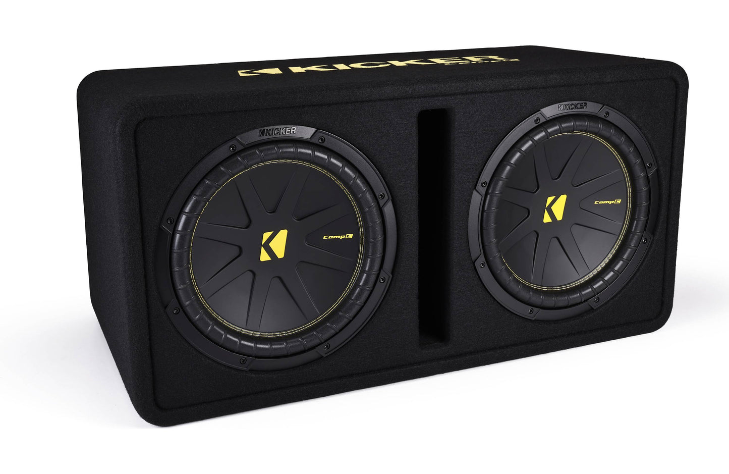 Kicker 50DCWC122 CompC 2-ohm ported enclosure with two 12" CompC™ subwoofers