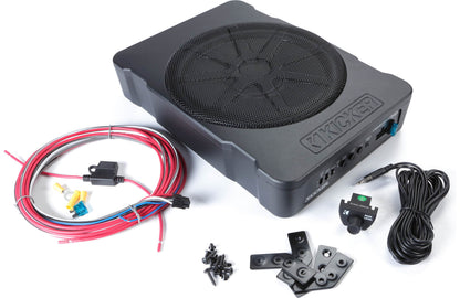 Kicker 51HS10 Hideaway™ compact powered subwoofer with 10" sub and 180-watt amp