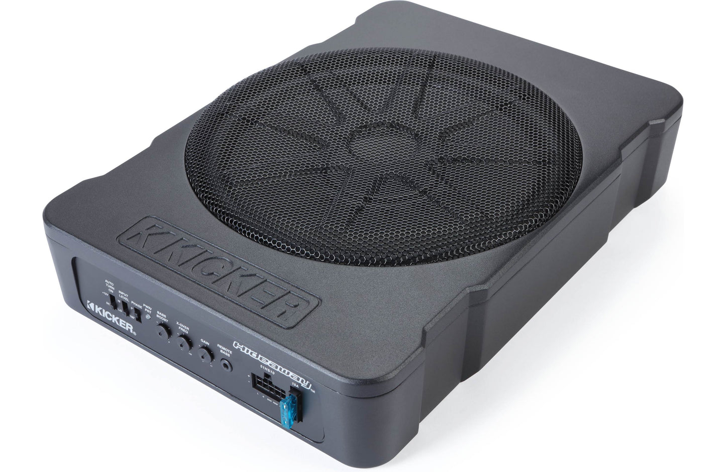 Kicker 51HS10 Hideaway™ compact powered subwoofer with 10" sub and 180-watt amp