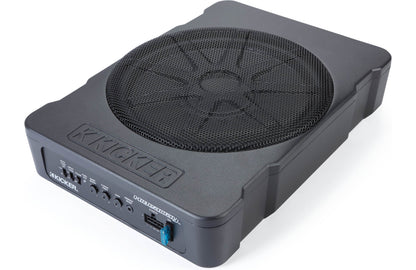 Kicker 51HS10 Hideaway™ compact powered subwoofer with 10" sub and 180-watt amp