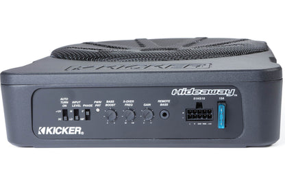 Kicker 51HS10 Hideaway™ compact powered subwoofer with 10" sub and 180-watt amp