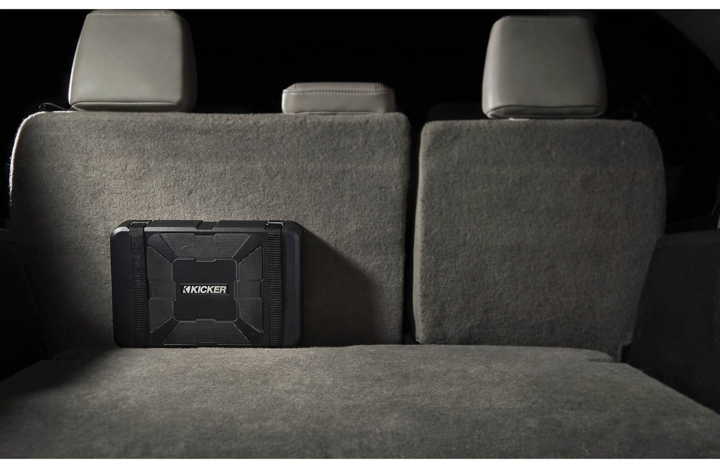 Kicker 51HS8 Hideaway™ compact powered subwoofer with 8" sub and 150-watt amp