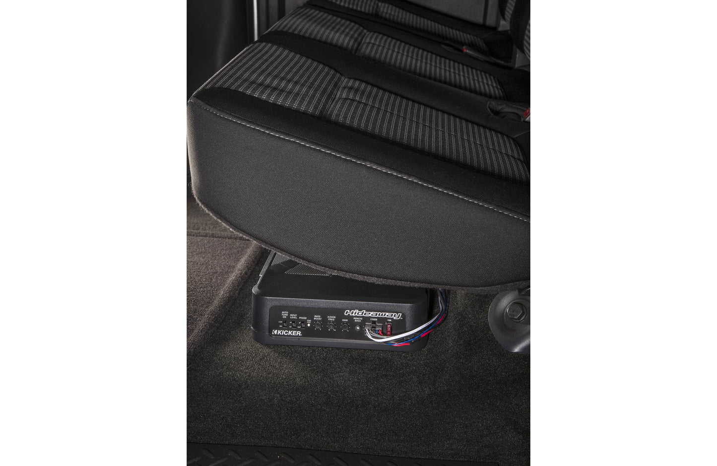Kicker 51HS8 Hideaway™ compact powered subwoofer with 8" sub and 150-watt amp