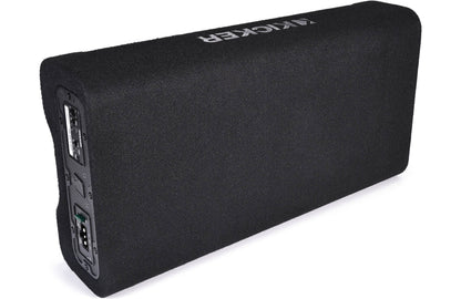 Kicker 51PTRTP10 Low-profile down-firing 400-watt powered enclosure, CompRT® 10" shallow-mount subwoofer, passive radiator