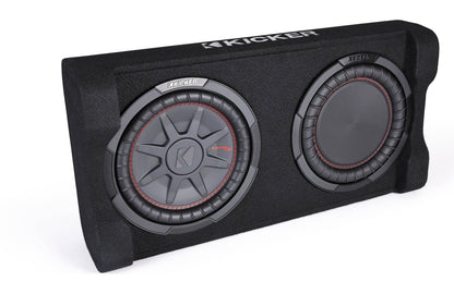 Kicker 51PTRTP10 Low-profile down-firing 400-watt powered enclosure, CompRT® 10" shallow-mount subwoofer, passive radiator