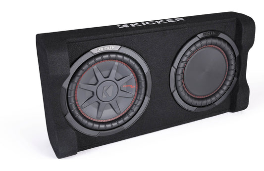 Kicker 51PTRTP10 Low-profile down-firing 400-watt powered enclosure, CompRT® 10" shallow-mount subwoofer, passive radiator