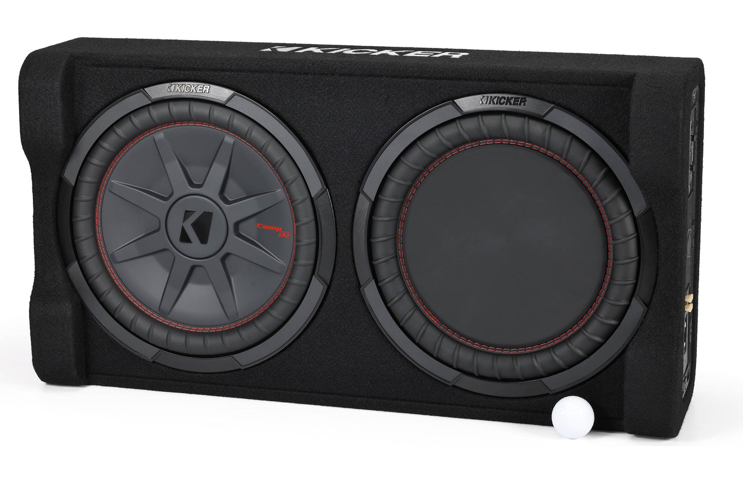 Kicker 51PTRTP12 Low-profile down-firing 500-watt powered enclosure, CompRT® 12" shallow-mount subwoofer, passive radiator