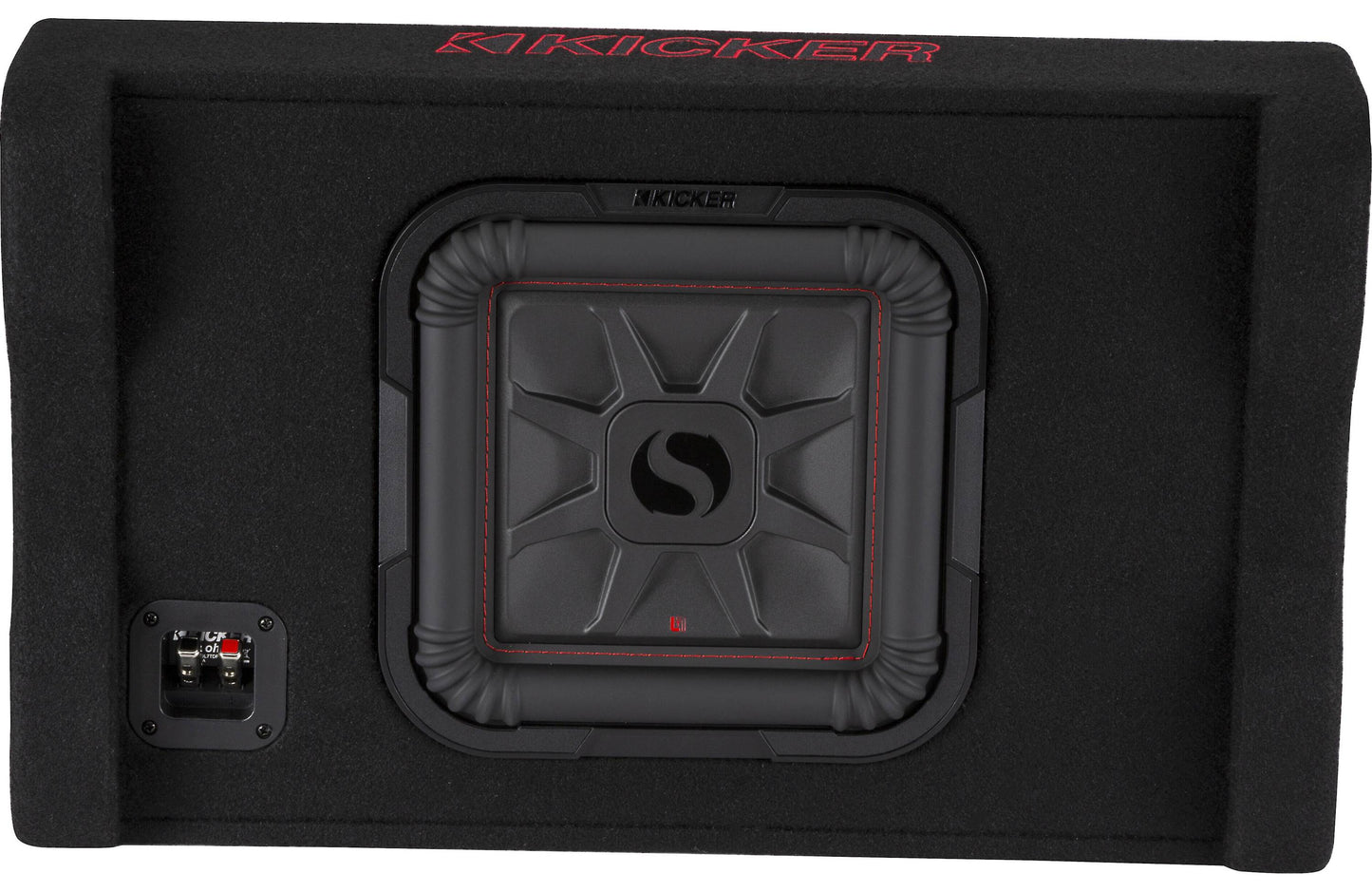 Kicker 49L7TDF102 Sealed downward-firing enclosure with L7T 10" 2-ohm shallow-mount square subwoofer