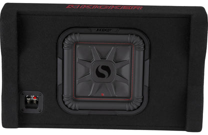 Kicker 49L7TDF102 Sealed downward-firing enclosure with L7T 10" 2-ohm shallow-mount square subwoofer