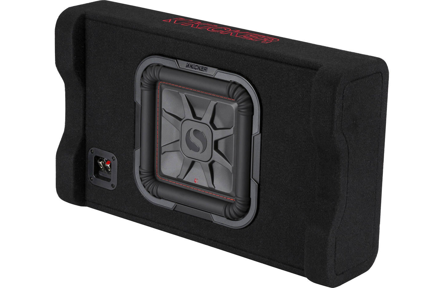 Kicker 49L7TDF102 Sealed downward-firing enclosure with L7T 10" 2-ohm shallow-mount square subwoofer