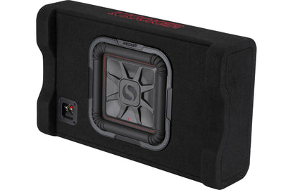 Kicker 49L7TDF102 Sealed downward-firing enclosure with L7T 10" 2-ohm shallow-mount square subwoofer