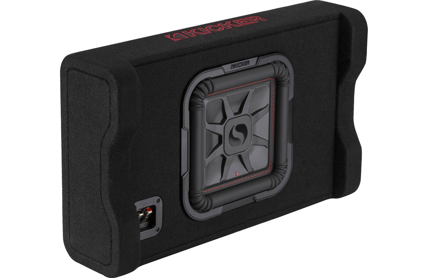 Kicker 49L7TDF102 Sealed downward-firing enclosure with L7T 10" 2-ohm shallow-mount square subwoofer