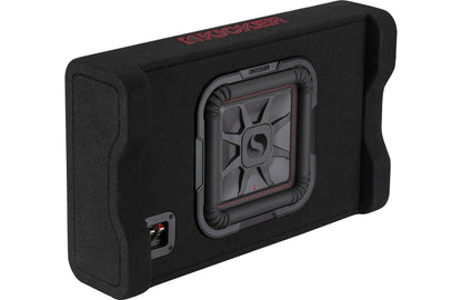Kicker 49L7TDF102 Sealed downward-firing enclosure with L7T 10" 2-ohm shallow-mount square subwoofer