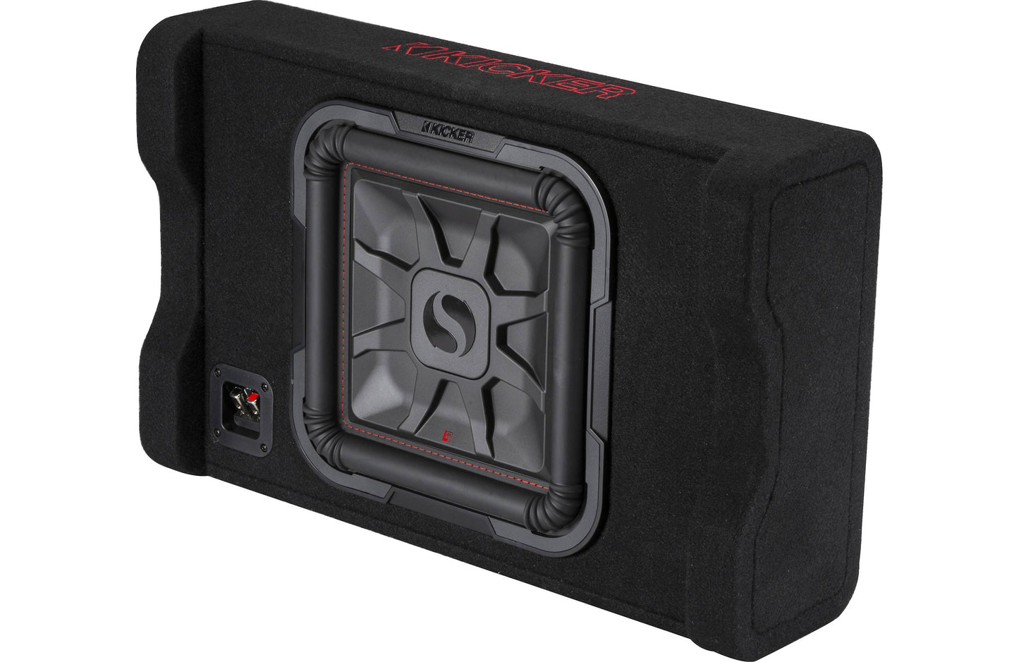 Kicker 49L7TDF122 Sealed downward-firing enclosure with L7T 12" shallow-mount square subwoofer