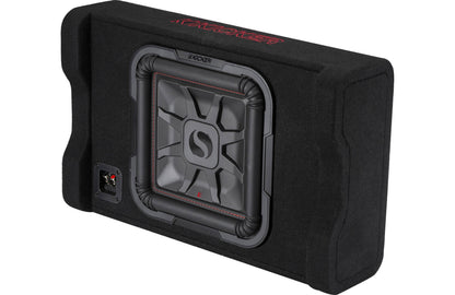 Kicker 49L7TDF122 Sealed downward-firing enclosure with L7T 12" shallow-mount square subwoofer