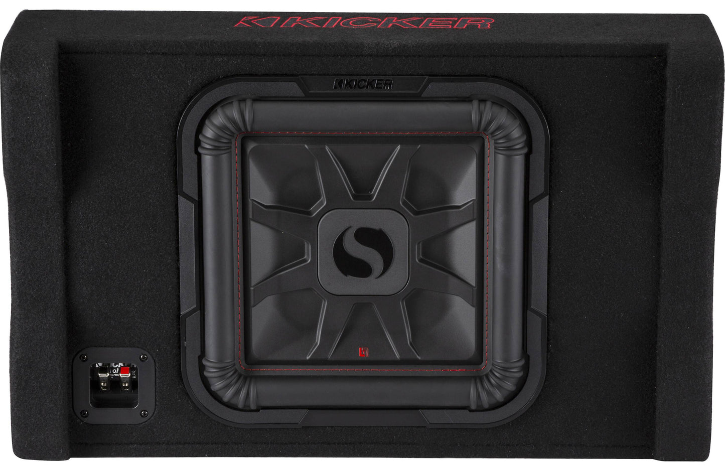 Kicker 49L7TDF122 Sealed downward-firing enclosure with L7T 12" shallow-mount square subwoofer
