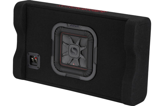 Kicker 49L7TDF82 Sealed downward-firing enclosure with L7T 8" shallow-mount square subwoofer