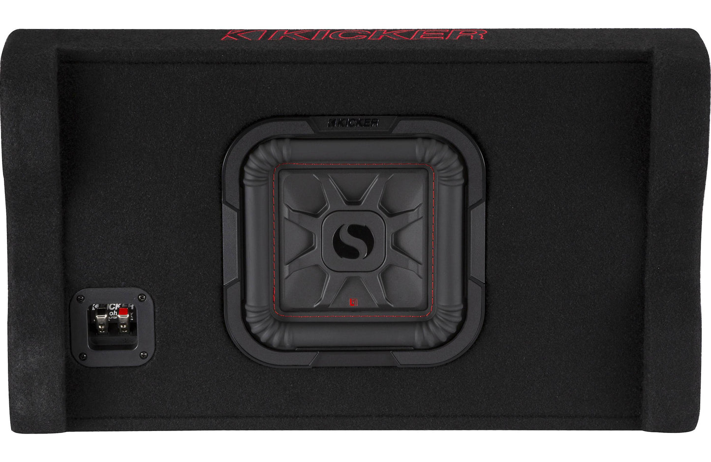 Kicker 49L7TDF82 Sealed downward-firing enclosure with L7T 8" shallow-mount square subwoofer