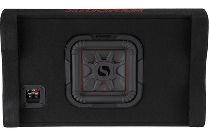 Kicker 49L7TDF82 Sealed downward-firing enclosure with L7T 8" shallow-mount square subwoofer
