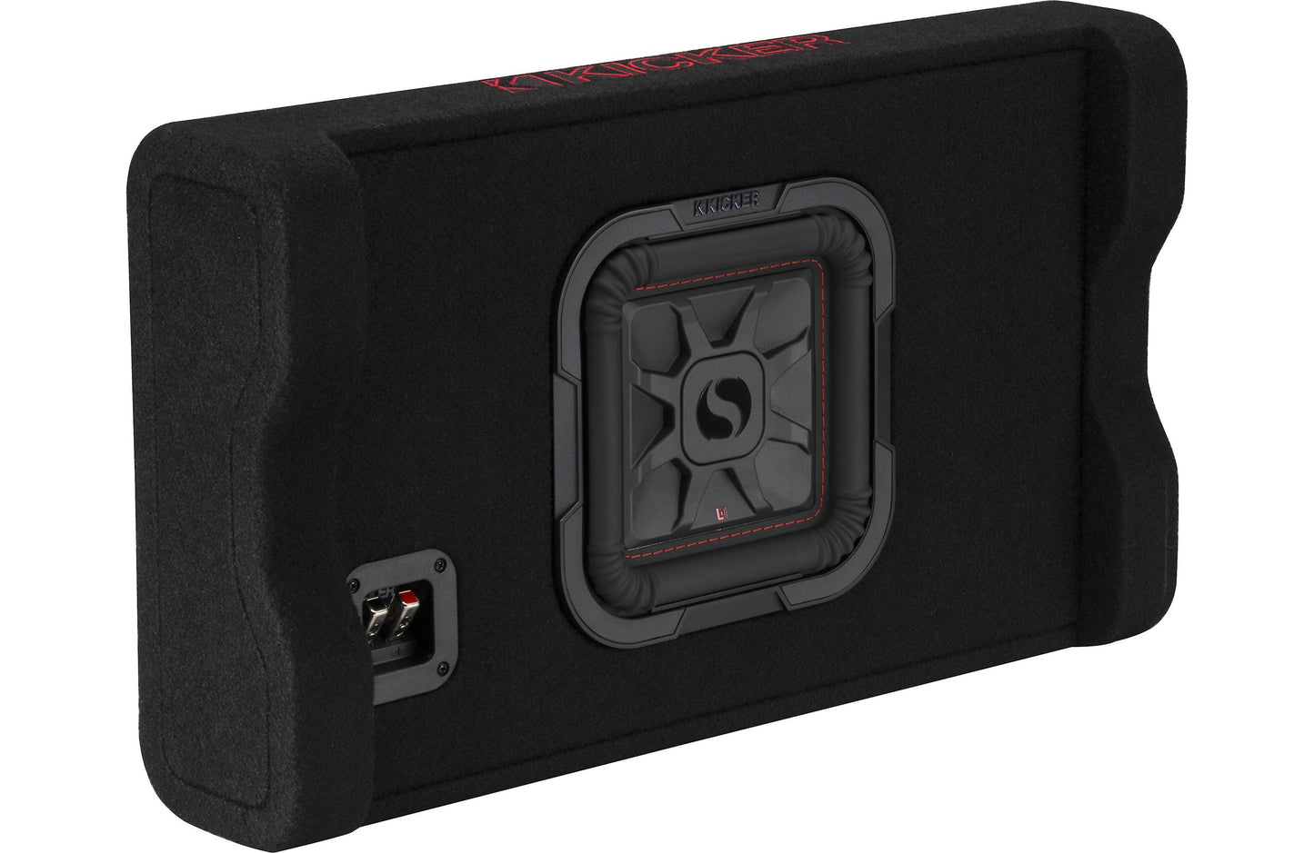 Kicker 49L7TDF82 Sealed downward-firing enclosure with L7T 8" shallow-mount square subwoofer