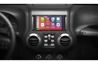 Alpine Restyle i407-WRA-JK Custom-fit digital receiver, wired-only Apple CarPlay and Android Auto, AM/FM, No Discs - 6.95" screen (Select 2007-17 Jeep Wrangler JK and Wrangler JK Unlimited)