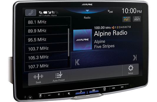 Alpine iLX-F511 Digital multimedia receiver - 11" touchscreen, single-DIN, wired or wireless Apple Carplay and Android Auto, AM/FM (no discs)