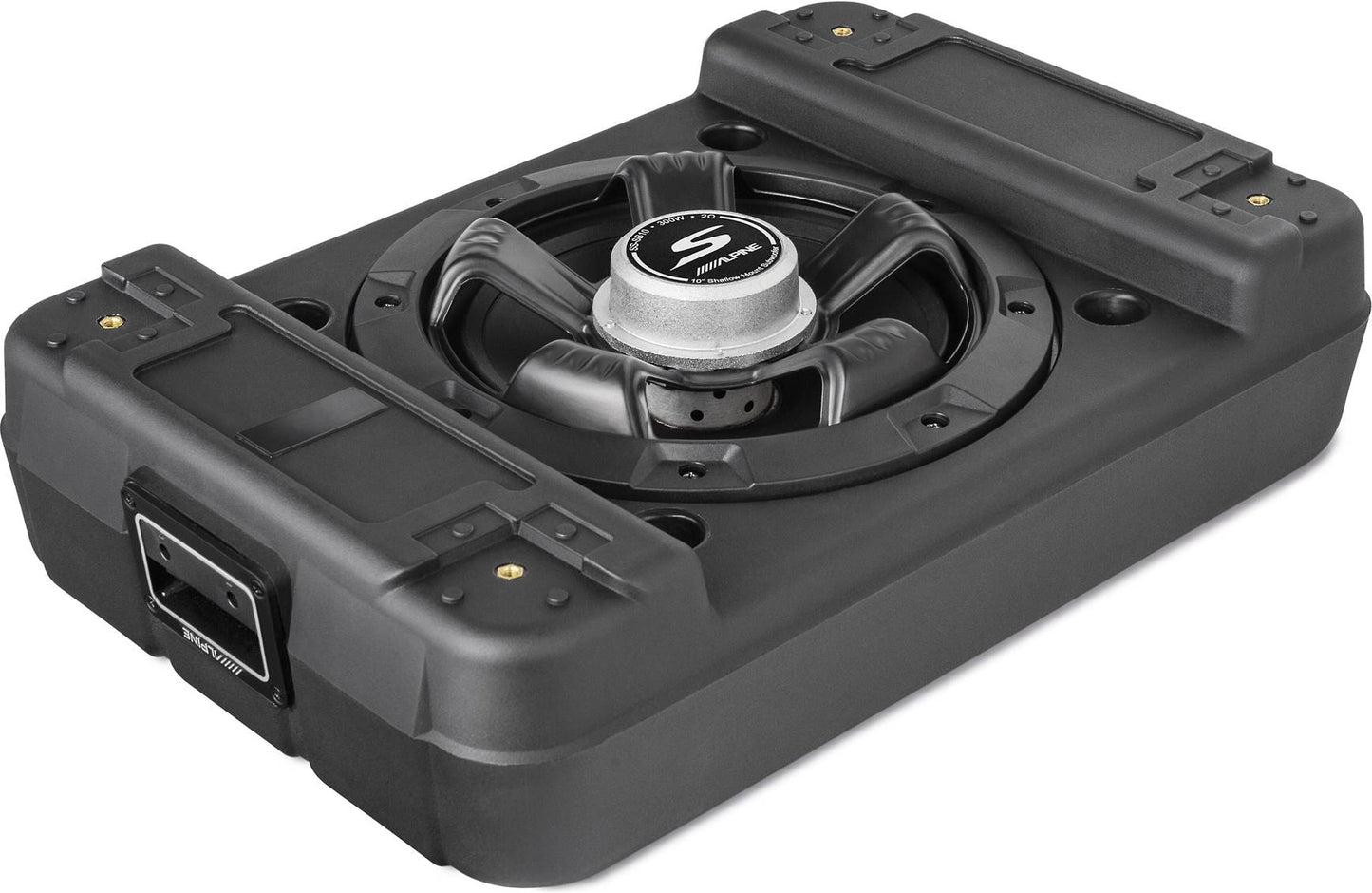 Alpine SS-SB10 S-Series shallow sealed downward-firing enclosure w/10" 2-ohm subwoofer