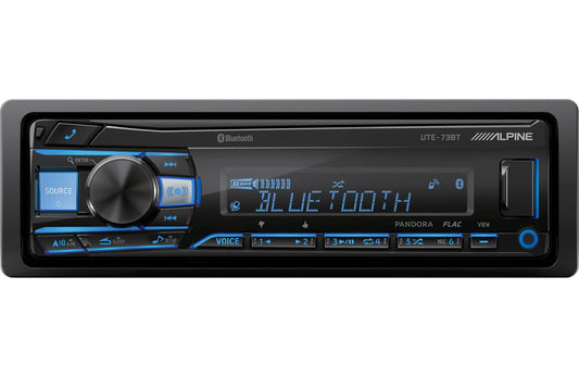 Alpine UTE-73BT Digital media receiver, single-DIN, AM/FM (no discs)