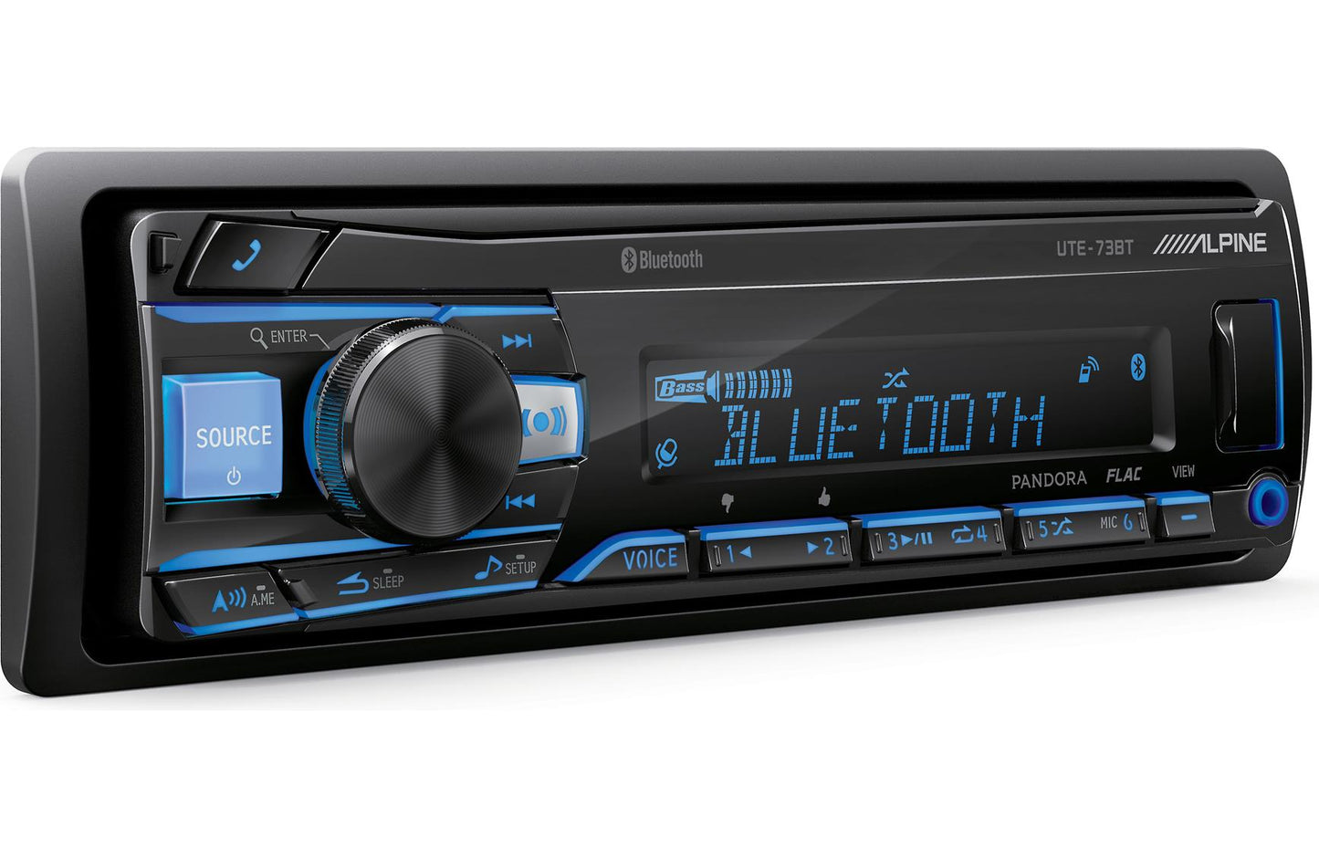 Alpine UTE-73BT Digital media receiver, single-DIN, AM/FM (no discs)