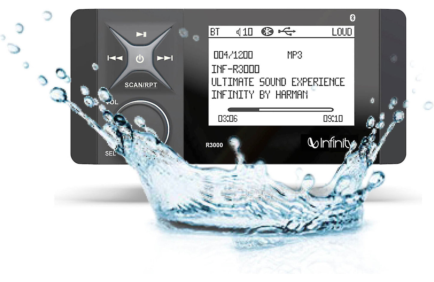 Infinity INFR3000 Wake Series marine digital media receiver (does not play CDs)