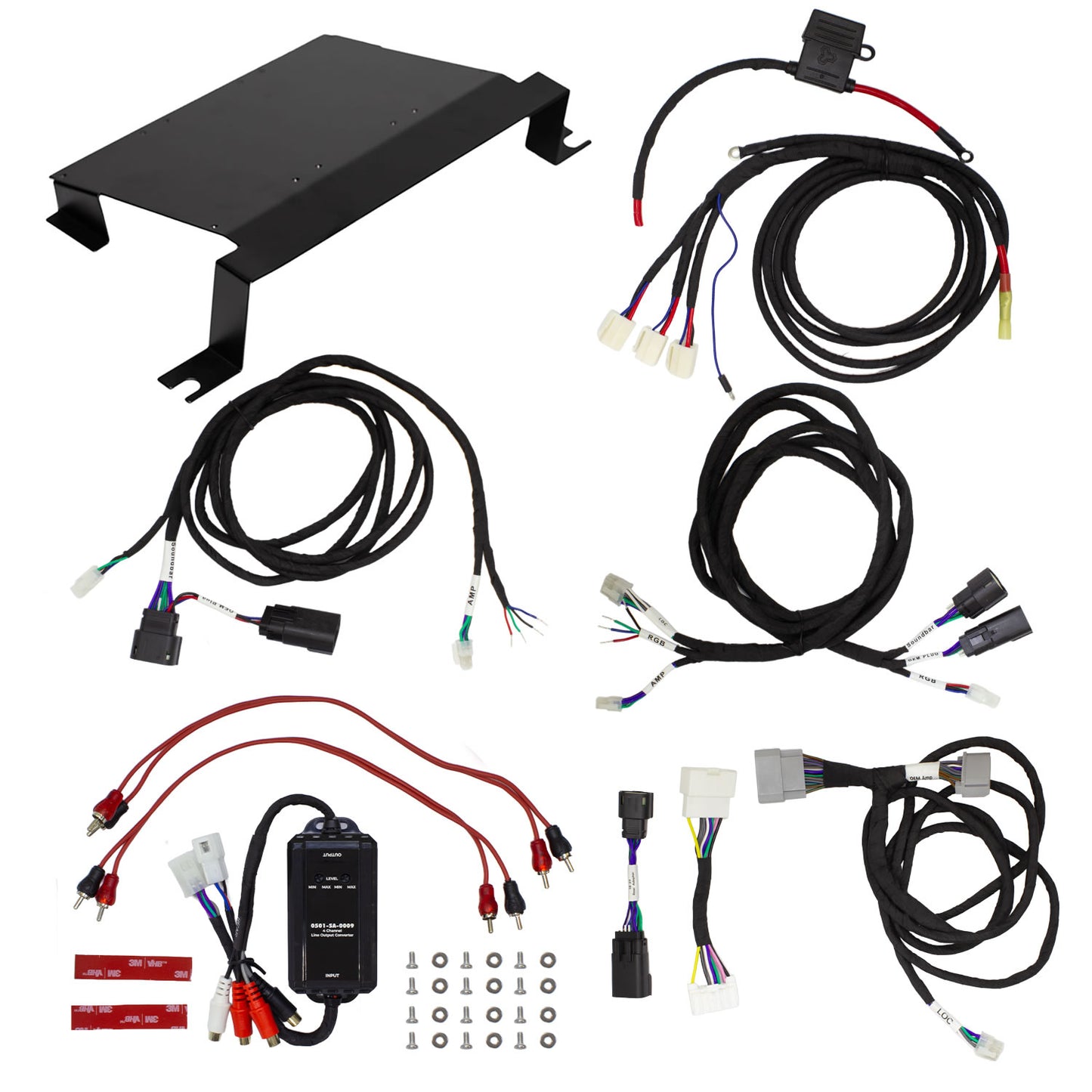 MB Quart MBQJ-AMP-ACC-1 Line Output Converter Kit for adding amplifiers to power a subwoofer and/or soundbar - Jeep® Wrangler (JL) / Gladiator (JT)