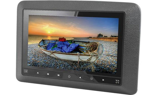 Accele DVD9855 Universal Single Headrest Mount (9" LED - DVD - Games - Grey)