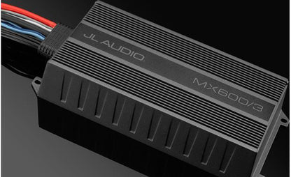 JL Audio MX600/3 Marine/powersports 3-channel amplifier — 75 watts RMS x 2 at 4 ohms + 400 watts RMS x 1 at 2 ohms